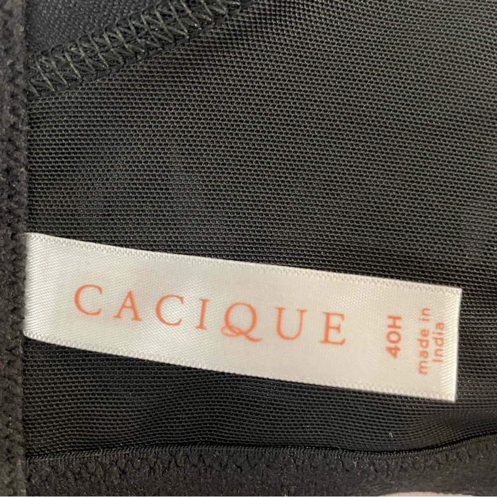 NWOT CACIQUE Lightly Lined Balconette Bra Black Pink Floral Lace 40H T-shirt New - Picture 9 of 13